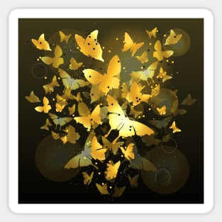 Golden Butterfly Garden Sticker
